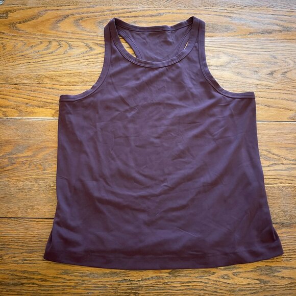 LULULEMON racerback dk plum tank top/L? 12? no flaws/pit to pit-17 - Picture 1 of 3